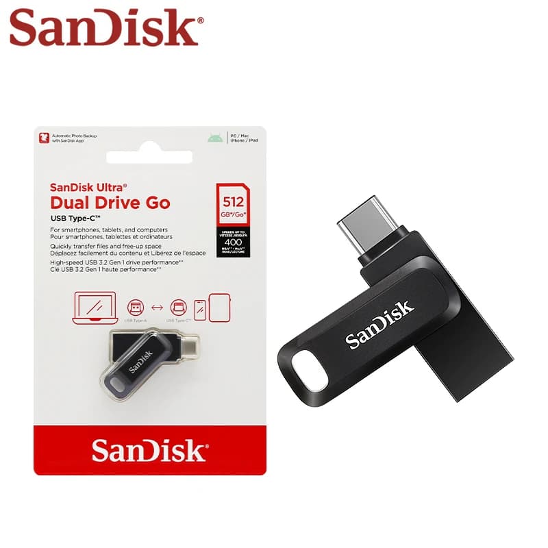 سان ديسك DDC3 ألترا Dual Drive Go OTG USB 3.1 Type-C فلاش درايف 64 جيجابايت 128 جيجابايت 256 جيجابايت 512 جيجابايت قلم درايف بسرعة تصل إلى 150 ميجابايت/ثانية لأجهزة التابلت - 4