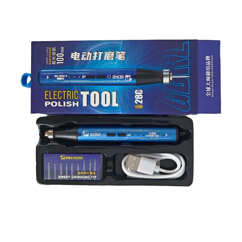 MECHANIC GDR2 Electric Polishing Pen 9pcs Diamond Grinding Heads for IC Chip Grinding PCB Cutting Phone Repair Tools - 6