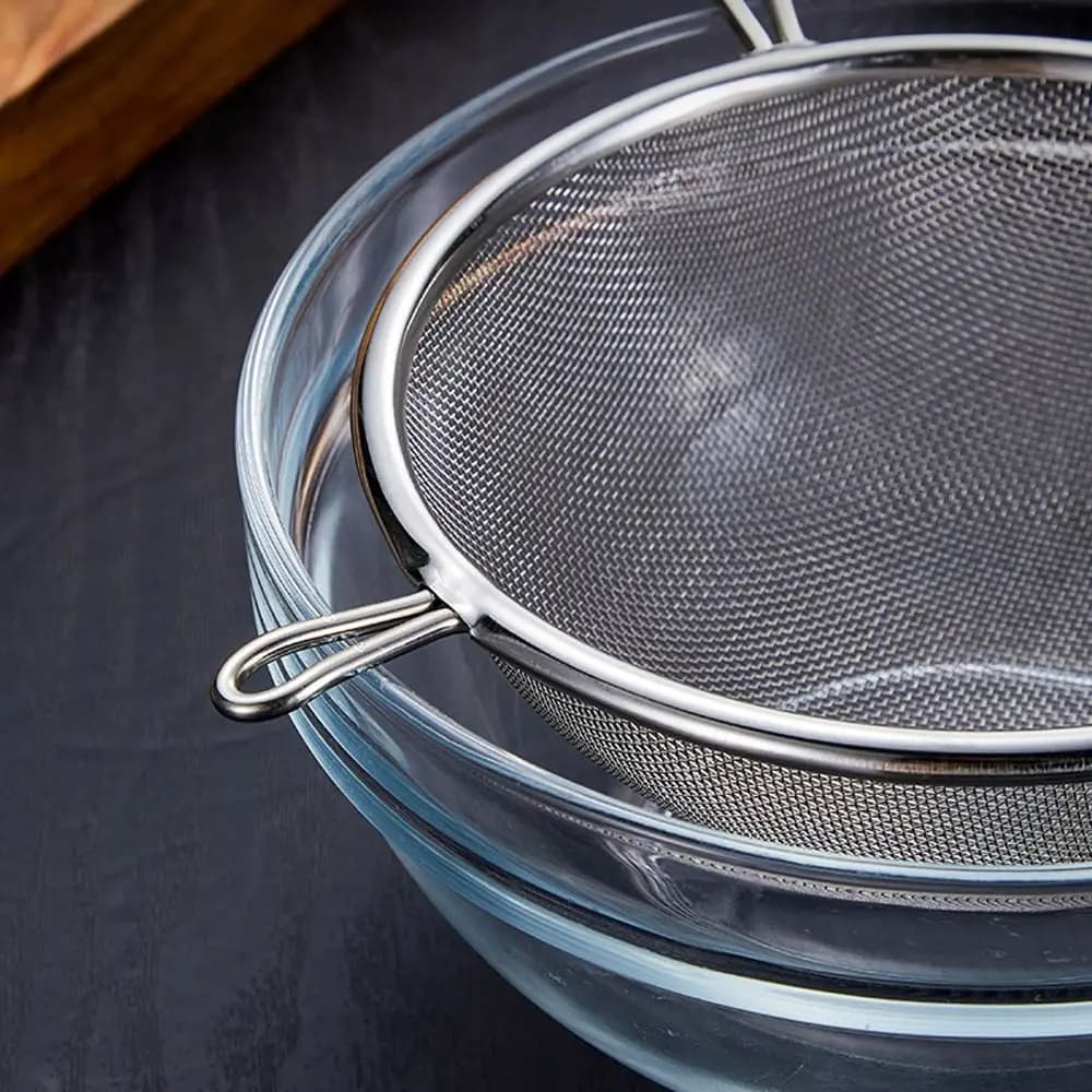 Stainless Steel Flour Filter Screen Soybean Milk Filter Screen Cooking Spoon Double Ear Screen Snack French Fries Kitchen Tools - 4
