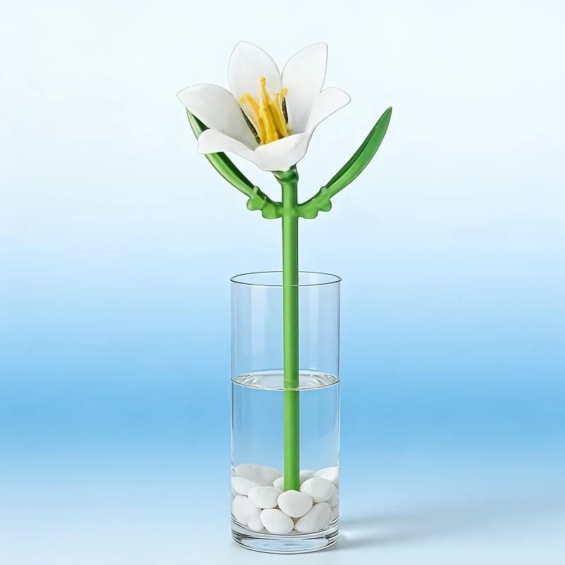 Micro particle building block flower set, DIY assembly floral decoration, suitable for desktop decoration and room accessories [ - 4