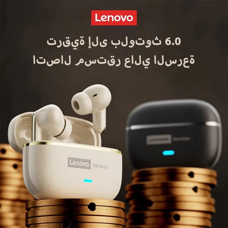 سماعات أذن لينوفو LE208 لاسلكية من الجلد بلوتوث 6.0 ENC تقليل الضوضاء سماعات رأس للألعاب منخفضة الكمون - 2