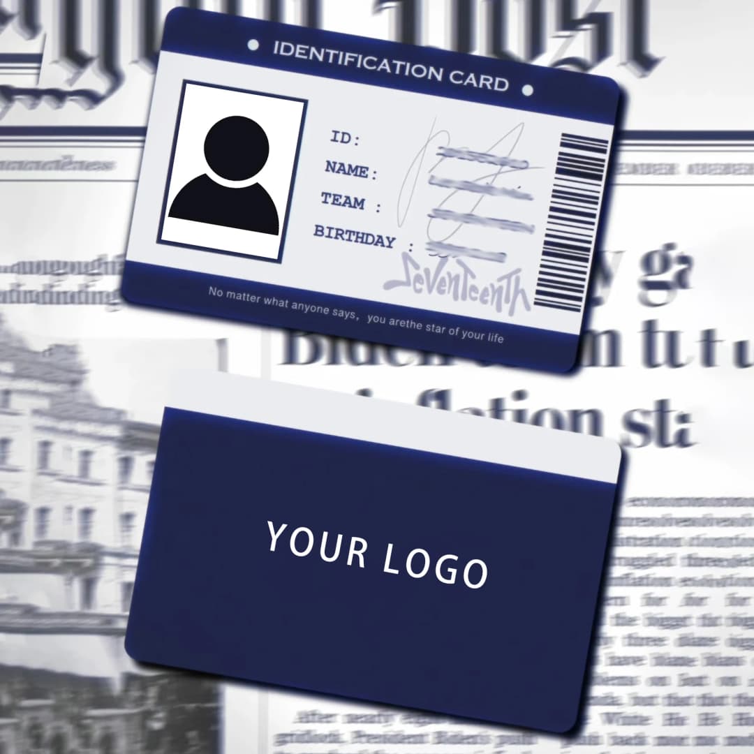 Waterproof PVC custom ID work card, customized, free design, rounded corner treatment, thickness 0.76mm - 3