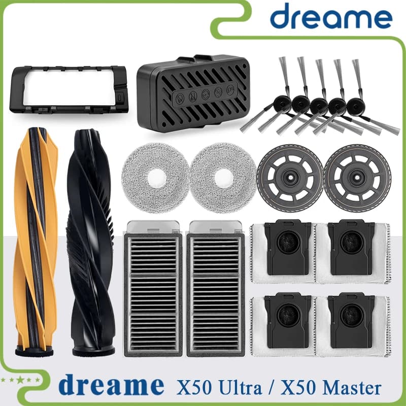إكسسوارات مكنسة Dreame X50 Ultra مع فرشاة جانبية وفلتر Hepa