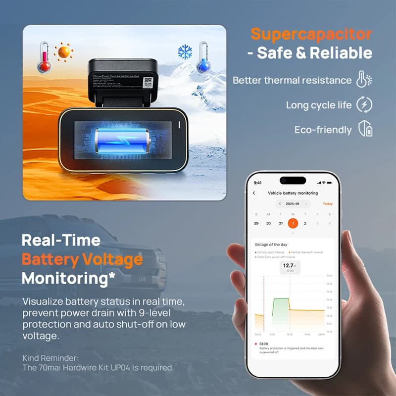 70mai 4K Dash Cam A810Lite 70mai A810 Lite 4K A810 Lite - 5