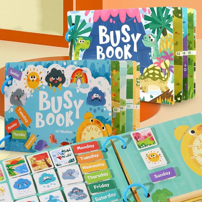 Busy Book for Kids, Animals Vehicles Dinosaurs Stickers, Matching Number & Letter Games, Interactive Learning Activity Book - 2