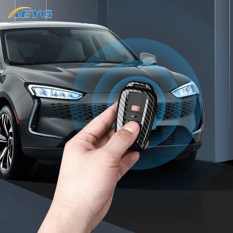 ABS Carbon Fiber Car Key Case Cover For Toyota Prius Camry Corolla CHR C-HR RAV4 Land Cruiser Prado Keychain Holder Accessories - 6
