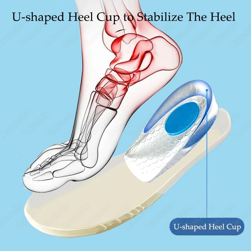 Silicone Height Increase Insoles for Men Women Shoes Inserts Invisible Heightening Insoles for Shoes Heel Lift Gel Foot Pads - 3