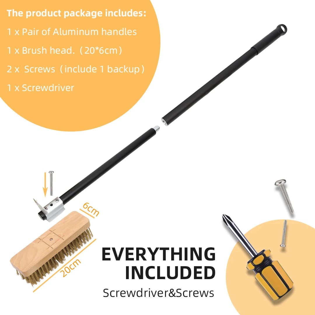 فرشاة فرن البيتزا، فرشاة موقد نحاسية، شعيرات نحاسية، خشب، مقبض طويل، فرشاة تنظيف الشواية لأداة المطبخ الصغيرة - 2