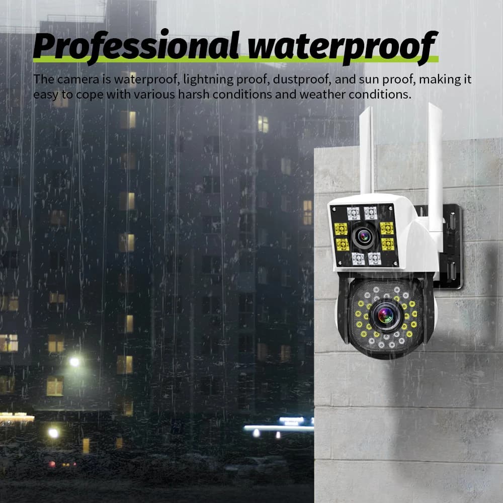 Neye 4K/8MP Wireless WiFi Camera 1080P Dual Lens Dual Screen Outdoor Home Head IP Camera CCTV Dual Lens Security Camera - 2