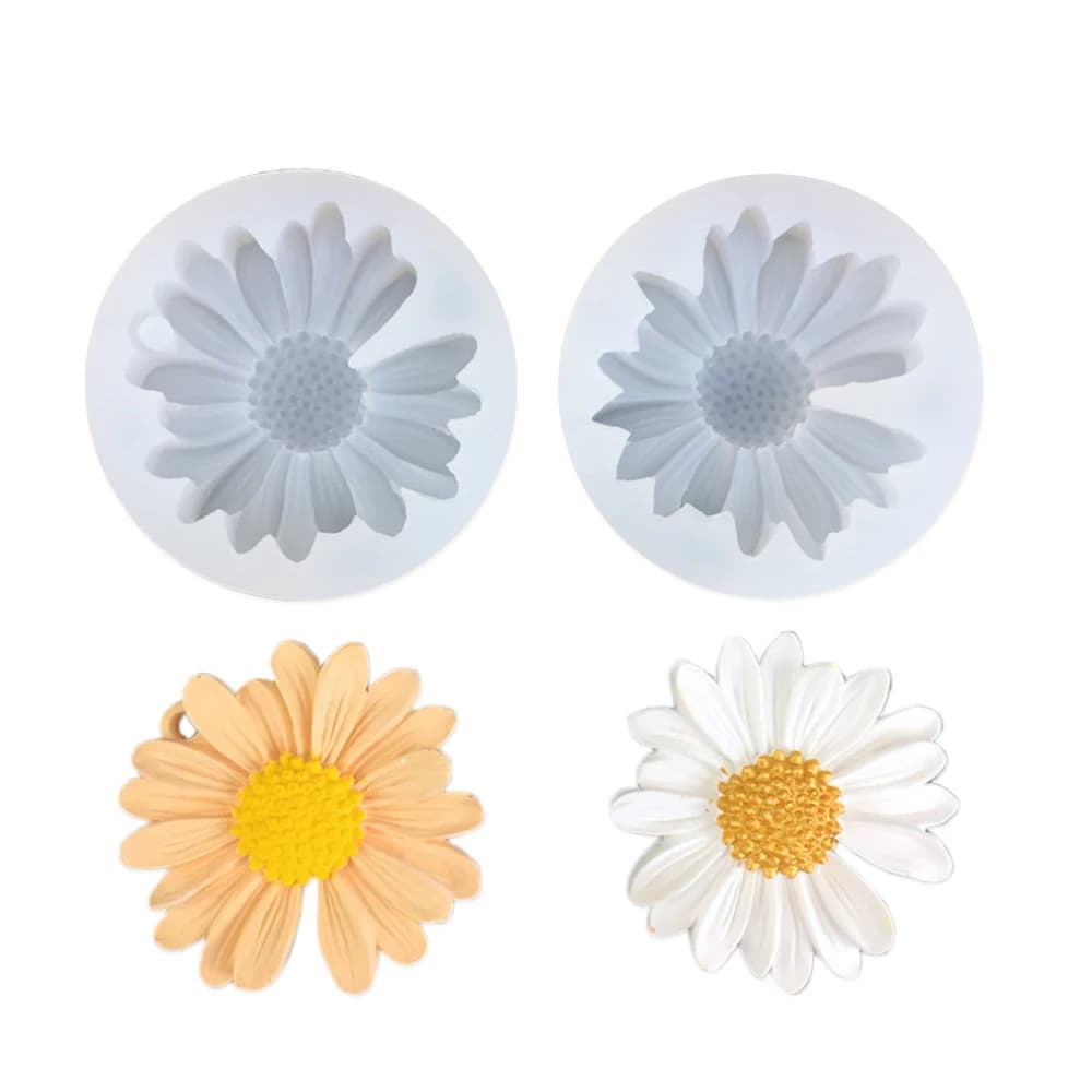 Daisy Candle Mold Silicone Gypsum Aromatherapy Epoxy Scented Resin Soap Flower Handmade for Candle Making Tools Gifts - 2