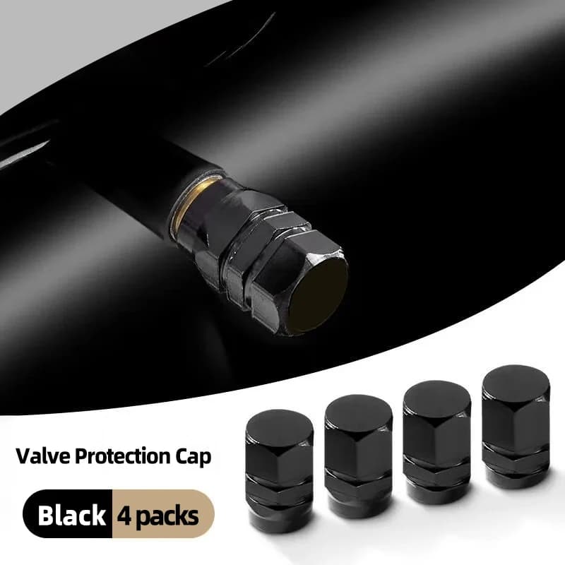 4 قطع من أغطية صمامات الألومنيوم الفاخرة - مناسبة عالميًا للسيارات/الشاحنات/الدراجات النارية - ملحقات العجلات المقاومة للصدأ أسود/أزرق/فضي/أحمر - 2