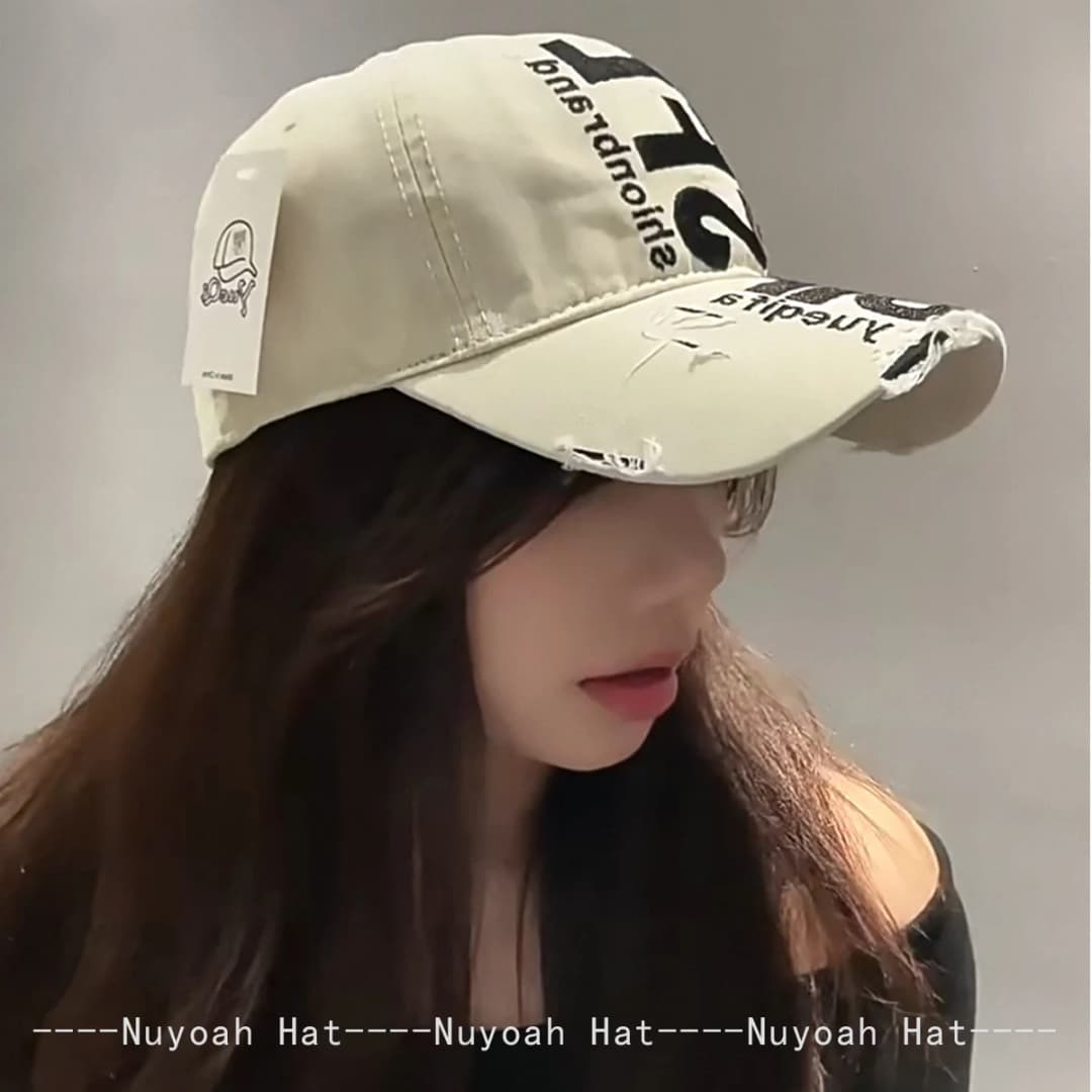 New Men Women Bandhnu Embroidered DIFSFL Letters Baseball Hats Sunshade Personal Versatile Peaked Caps Broken Style Fashion ins - 3