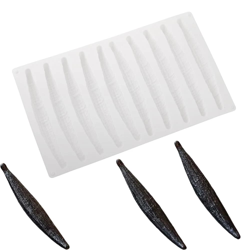 10-Cell Vanilla Design Silicone Chocolate Molds White Black or Khaki Silicone Cake Moulds Kitchen Bakeware Dessert Baking Tools - 3