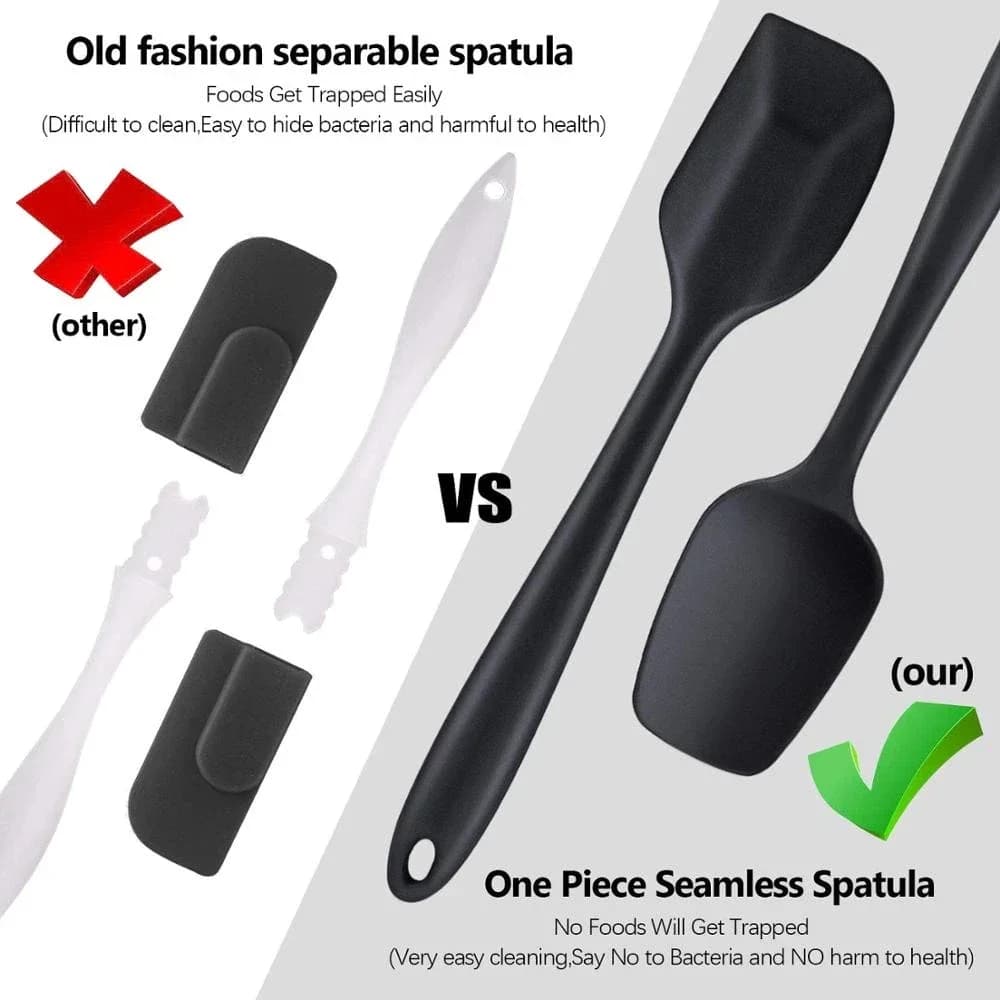 6Pcs Silicone Spatula Set Food Grade Non Stick Heat Resistant Spatulas Turner for Cooking Baking Mixing Baking Tools - 4