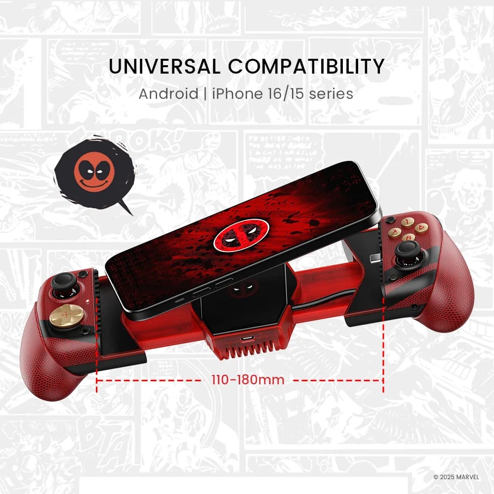 وحدة تحكم GameSir X3 Pro إصدار Deadpool، سلكية Type-C، مرخصة من Marvel، متوافقة مع آيفون 16/15 سلسلة وأندرويد - 4