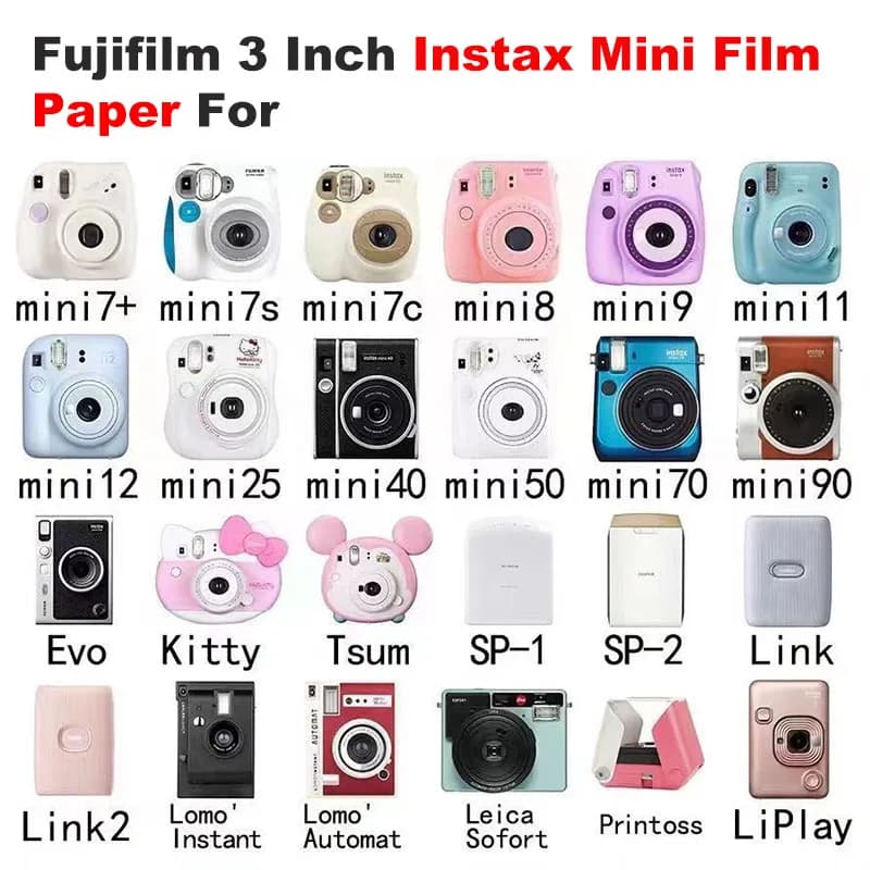 Origin Fujifilm Instax Mini Film Paper 10-60 Sheets for Fuji Instant Film Cameras Instax Mini 12 11 9 40 70 90 Link Liplay EVO - 6