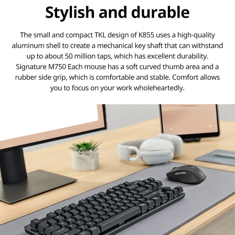 Logitech MK855 Wireless Mechanical Keyboard Mouse Combo, TTC Red Switches, Bluetooth & Logi Bolt Multi-Device Office Set - 4