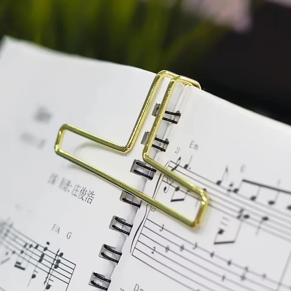 مشابك حامل موسيقى معدني - حامل نوتة موسيقية قابل للتعديل للبيانو والكتب والمجلات والمزيد - سهولة القراءة والتنظيم
