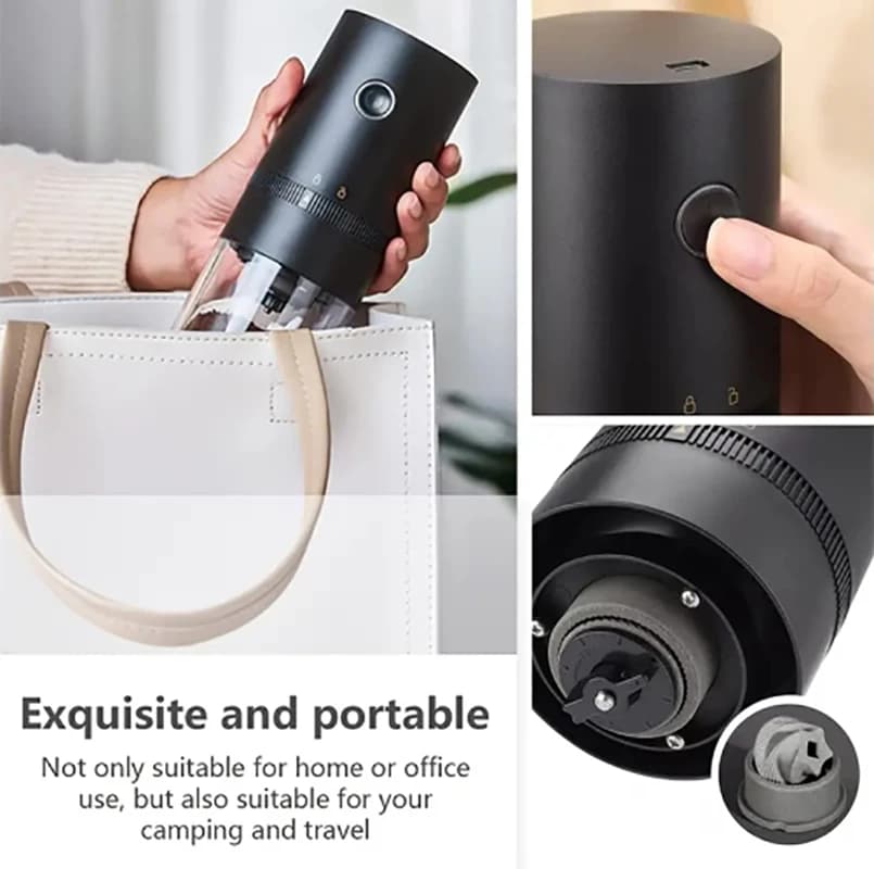 USB-Rechargeable Burr Coffee Grinder - Perfect Portability with Adjustable Settings & Easy Maintenance for Coffee Lovers - 6