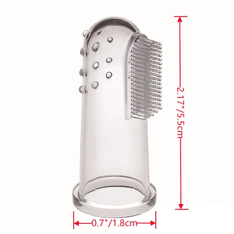 5pcs Soft Finger Pet Toothbrush Teddy Dog Brush Off Bad Breath Tartar Teeth Care Dogs Cat Tooth Brush - 2