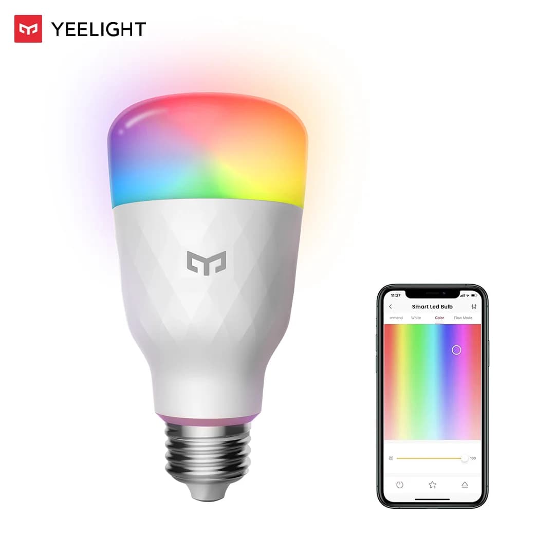 مصباح ييليت الذكي LED W3 لون YLDP005 إضاءة ذكية للمنزل تحكم لاسلكي بلوتوث واي فاي مصباح RGBW لا يتطلب هاب