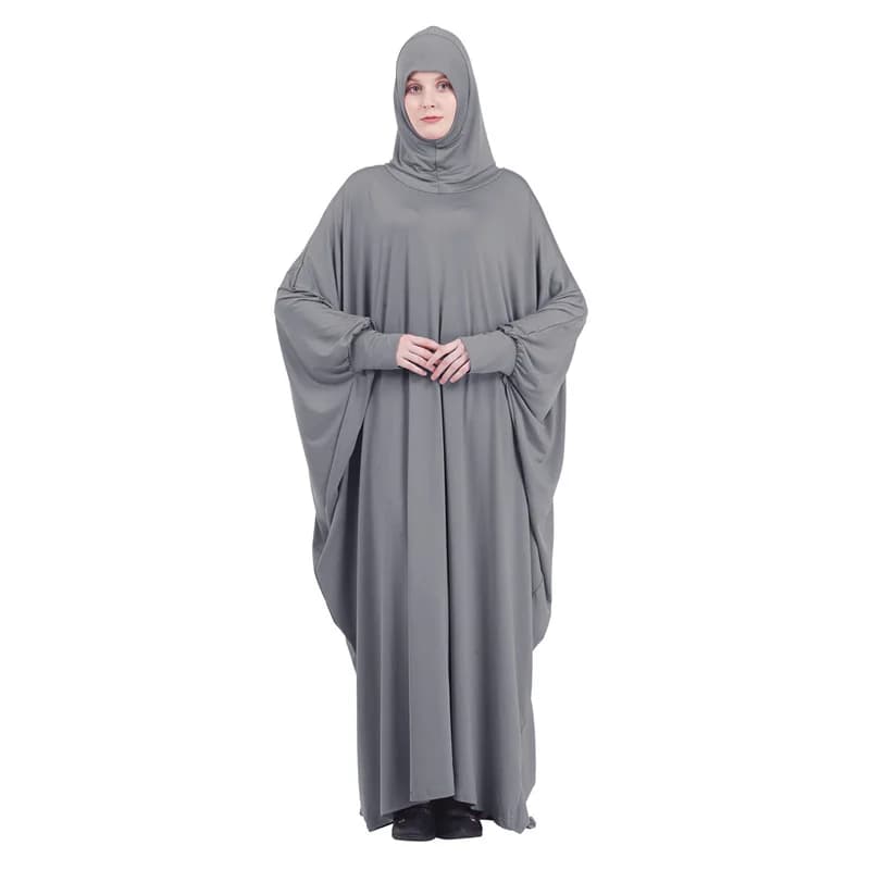 Eid Muslim Women Abaya Dress Full Cover Prayer Garment Hijab Long Khimar Kaftan Robe Overhead Arab Middle East Maxi Gown Islamic - 3