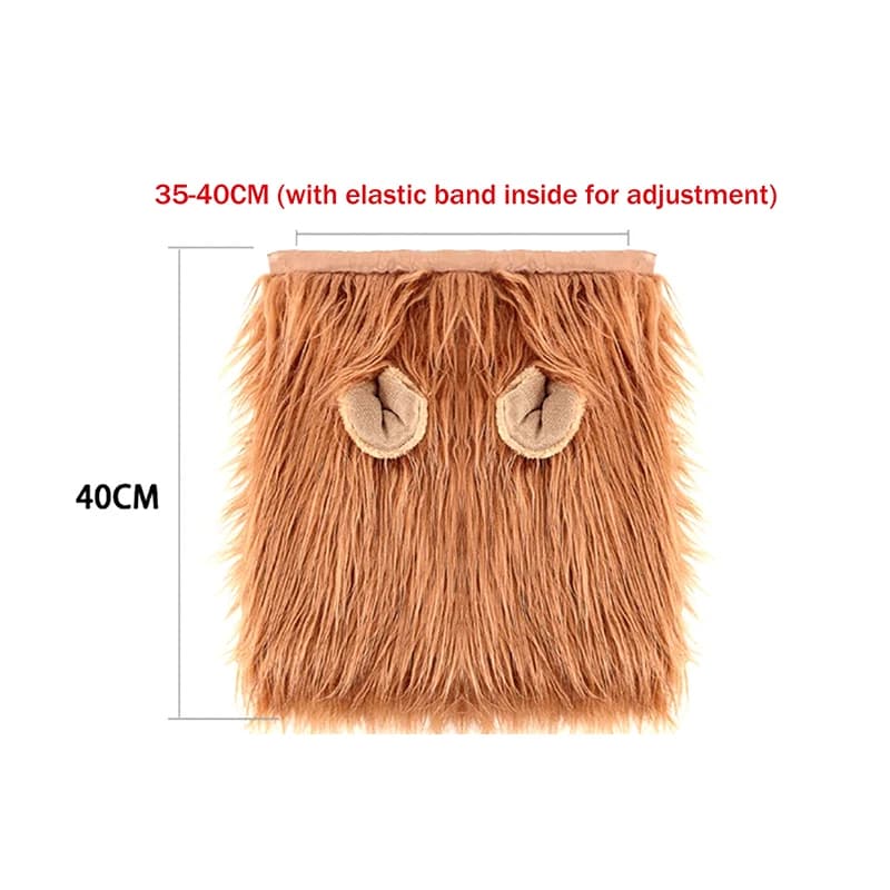 Realistic Lion Mane Wig for Dogs, Pet Cosplay Costume with Ear Holes, Adjustable Fit for Medium Large Dogs, Fun Pet Accessory - 6