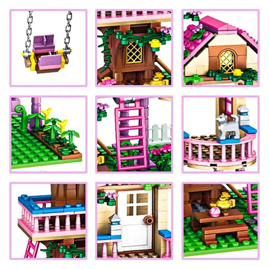 Friends City Tree House Summer Holiday Villa Castle Building Blocks Sets Garden Model DIY Toys Kids Girl Boy Child Birthday Gift - 5