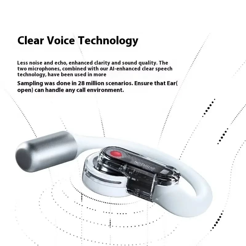 سماعات NOTHING Ear اللاسلكية المفتوحة، سماعات بلوتوث رفيعة وشفافة، وضع تأخير منخفض، سماعات موسيقى مخصصة فائقة الصغر - 2