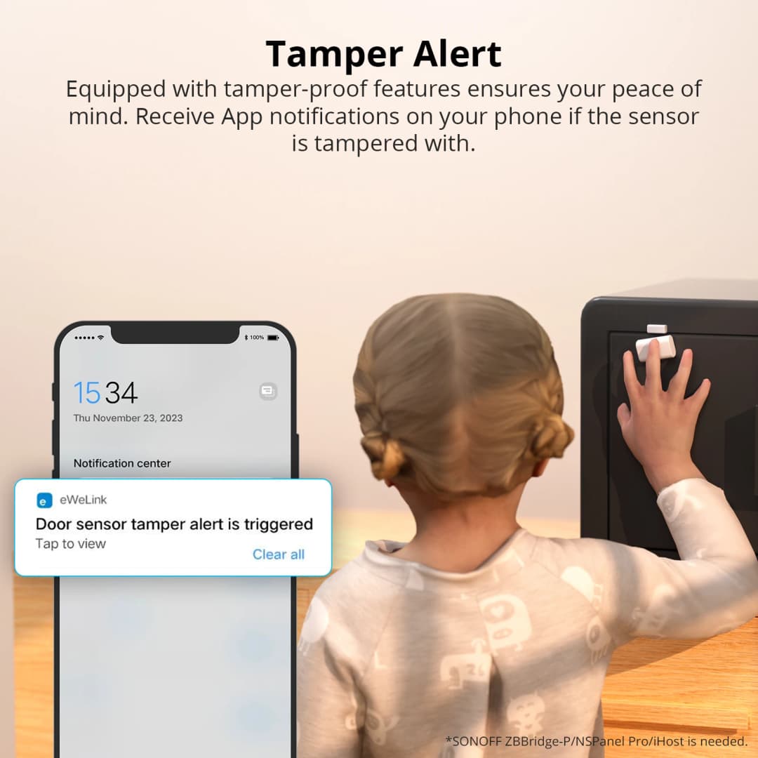 1/2 قطعة مستشعر باب/نافذة SONOFF SNZB-04P، Zigbee، مستشعر إنذار أمان منزلي، مشهد ذكي محلي، متوافق مع Alexa وGoogle Home وZHA - 5