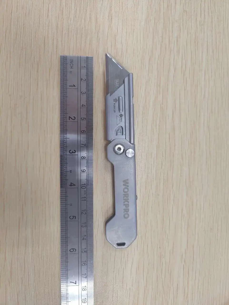 سكين جيب قابل للطي من الفولاذ المقاوم للصدأ مع مشبك للحزام، مثالي للقطع العام - 6