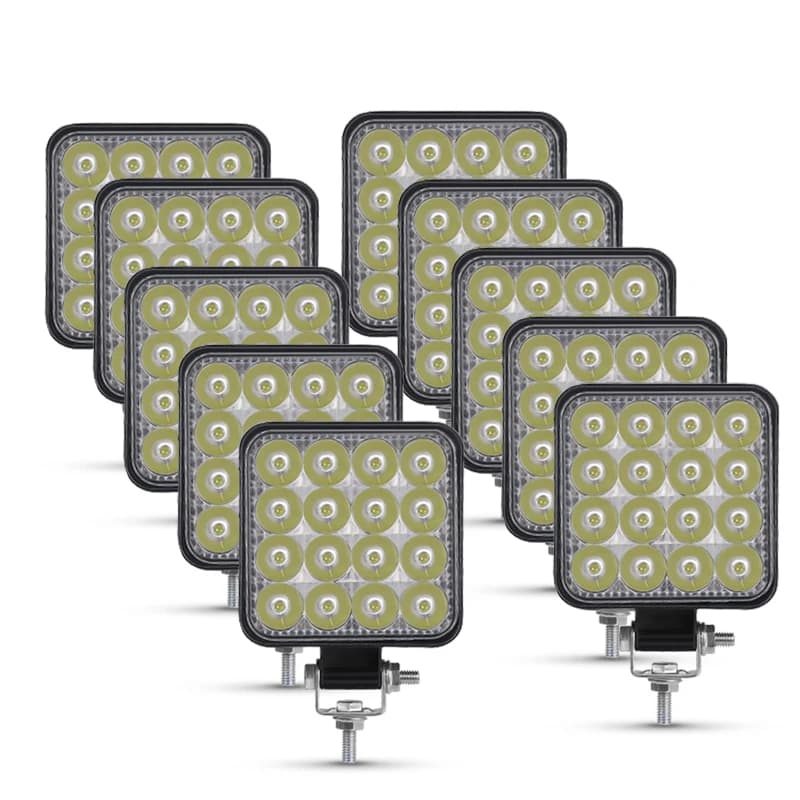 شريط إضاءة LED 12 فولت 24 فولت 42 واط شريط إضاءة عمل كشاف مربع لسيارات الجيب الشاحنات الطرق الوعرة الدراجات النارية الجرارات سيارات الدفع الرباعي ATV مصابيح LED أمامية