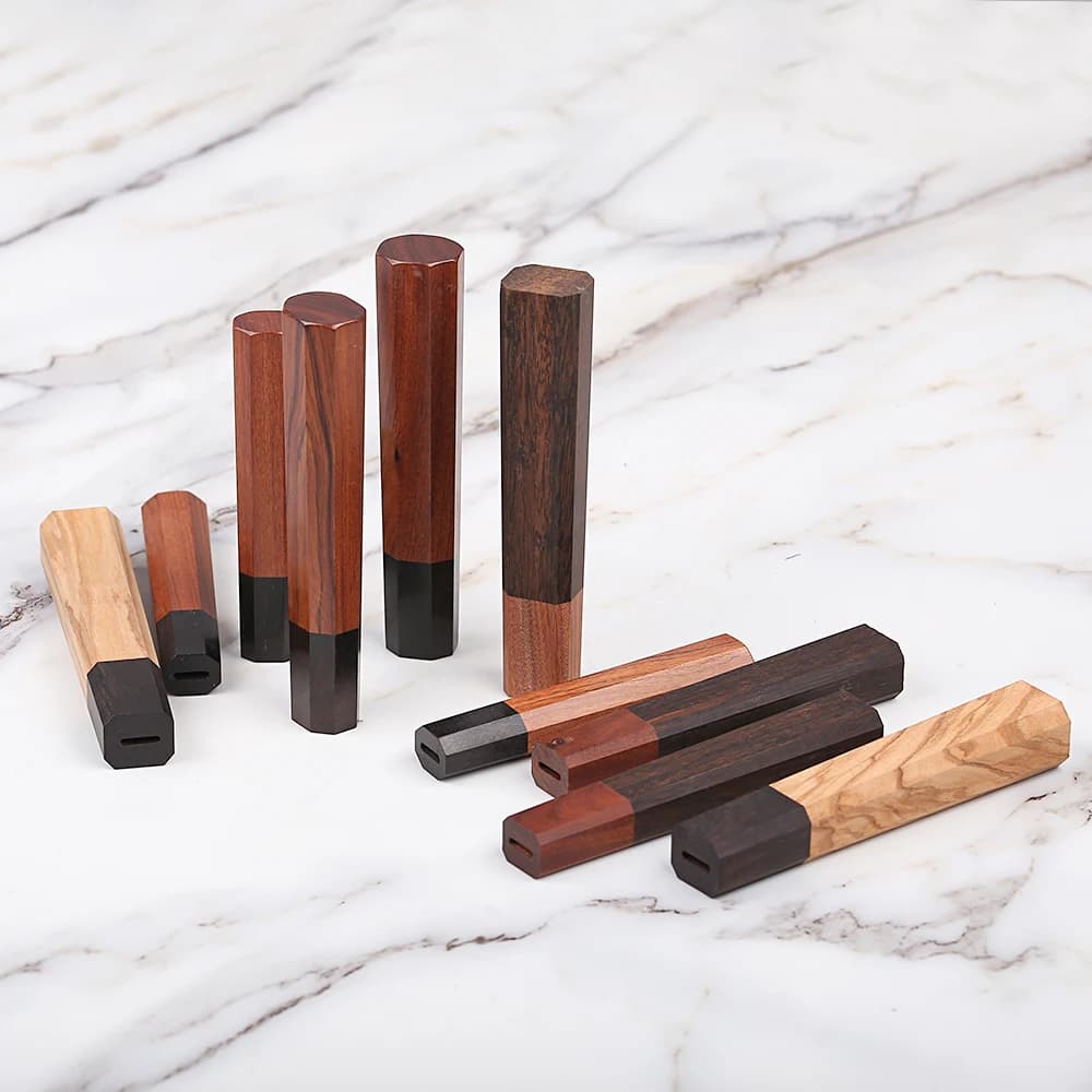 قطعة واحدة من مقبض سكين مثمن كلاسيكي ياباني، DIY، شبه مكتمل، يدوي، من فولاذ دمشق، مواد مقبض سكين المطبخ - 5