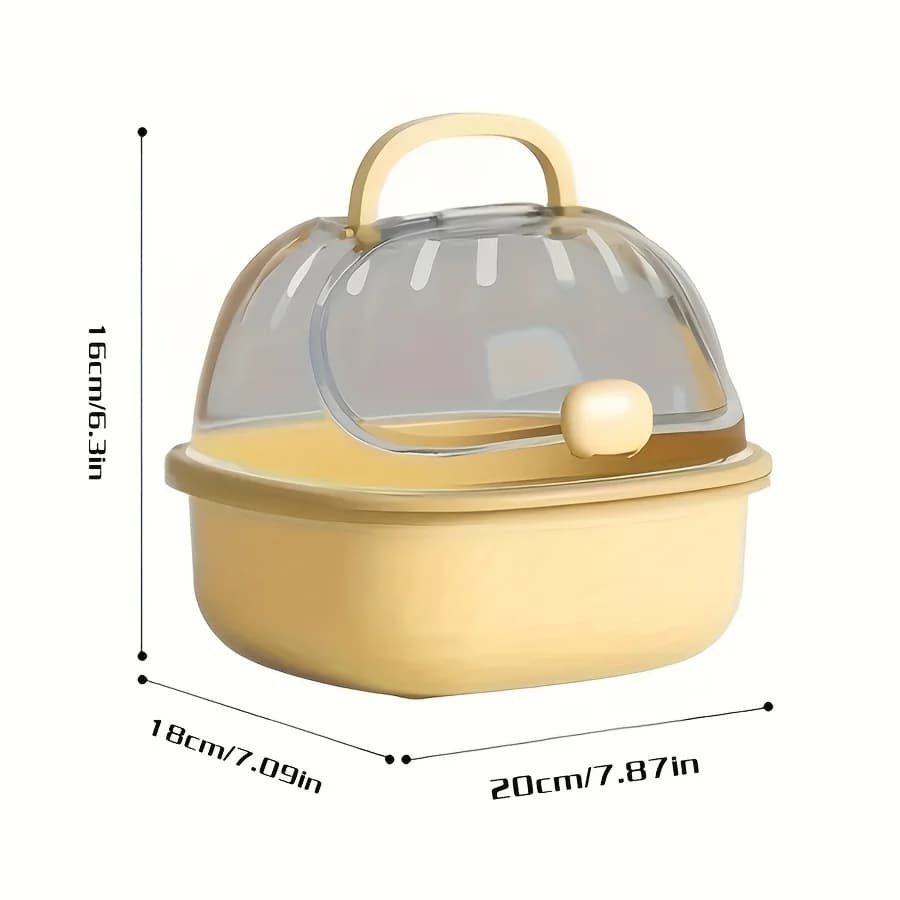 قفص هامستر شفاف محمول مع زجاجة ماء - حامل سفر قابل للتنفس مناسب للحيوانات الأليفة الصغيرة، مصنوع من مادة PP - 2