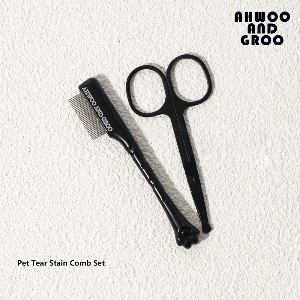 مجموعة مشط تنظيف الوجه للحيوانات الأليفة يزيل آثار الدموع وبراز العين مشط مخالب القطط مقص إصلاح شعر الكلاب مشط شعر القطط إمدادات تنظيف الحيوانات الأليفة - 5