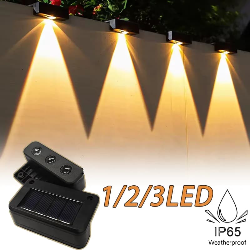 مصباح جداري يعمل بالطاقة الشمسية في الهواء الطلق مقاوم للماء يعمل بالطاقة الشمسية يضيء لأعلى ولأسفل لتزيين ساحة الحديقة المنزلية وأضواء الشمس الخارجية - 2