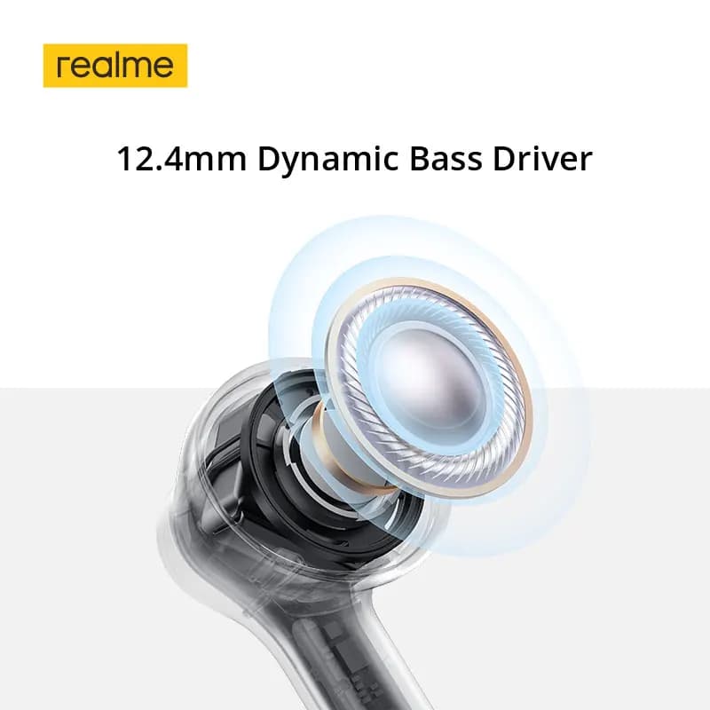 realme Buds T200x TWS Earphones 25dB Active Noise Cancellation 12.4mm Dynamic Bass Driver Up to 48 Hours of Playback IP55 - 3