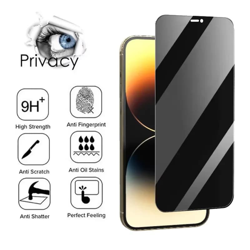 For iPhone 16 17 15 14 pro privacy tempered glass for iphone 15 14 13 12 11 pro max iphone14 iphone13 iphone16 iphone 16 pro anti spy screen protector iphone 14pro - 2