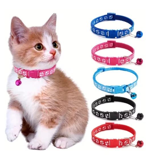 طوق قطط بالجملة مع جرس قابل للتعديل، قلادة للقطط والهريرة، مستلزمات حيوانات أليفة - 3