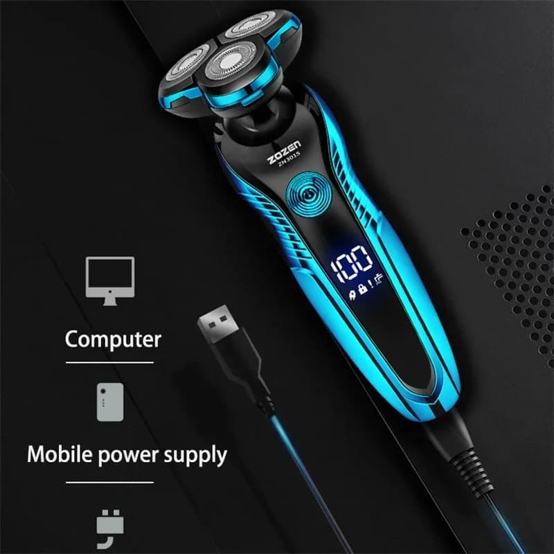 Men's Electric Shaver Rechargeable Electric Razor Hair Clipper Cutting Shaving Machine for Men Beard Trimmer Wet-Dry Dual Use - 5