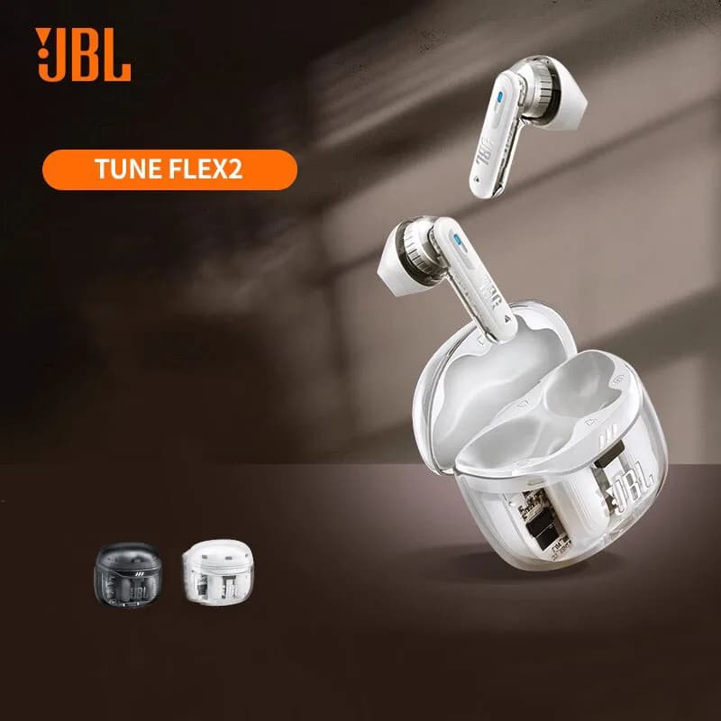 JBL TUNE FLEX 2 سماعات بلوتوث لاسلكية أصلية شفافة شبه داخل الأذن إلغاء تكيفي سماعات رياضية - 4