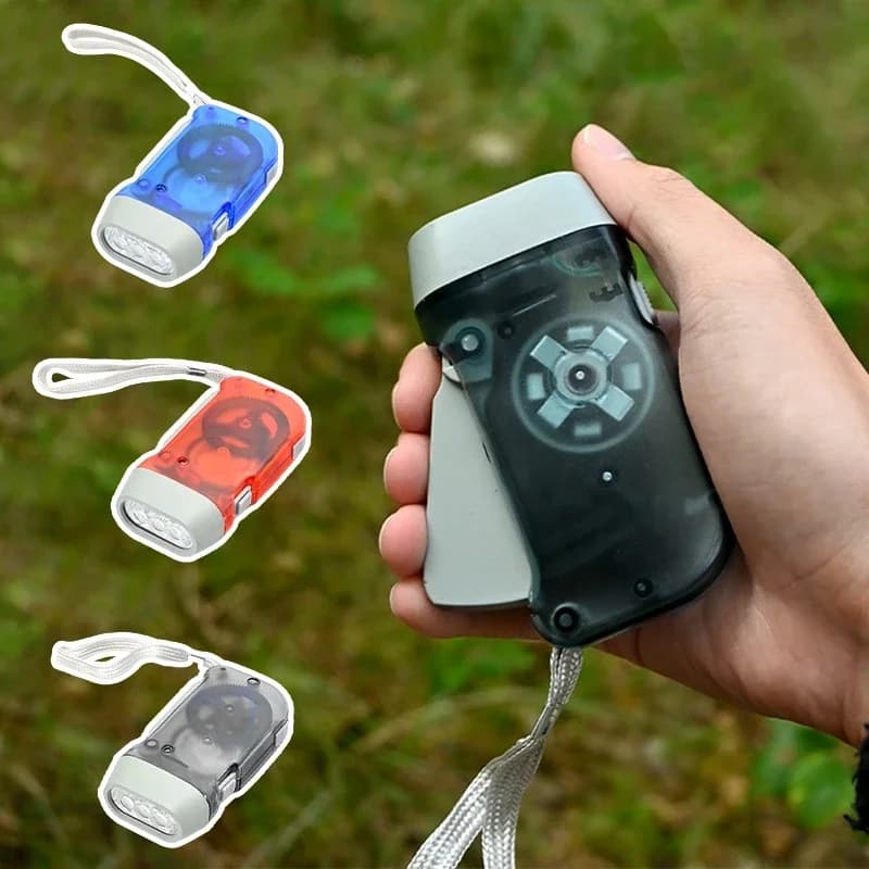 Outdoor Hand Cranked Generator Crank Power Flashlight Camping Hand Cranked Charger Camping Light Portable LED Flashlight
