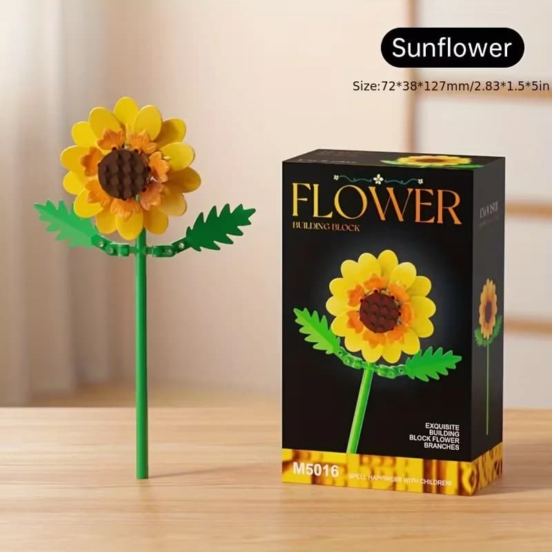 Building block flower set, DIY floral decoration kit, suitable for desktop decoration and room accessories – a perfect gift idea