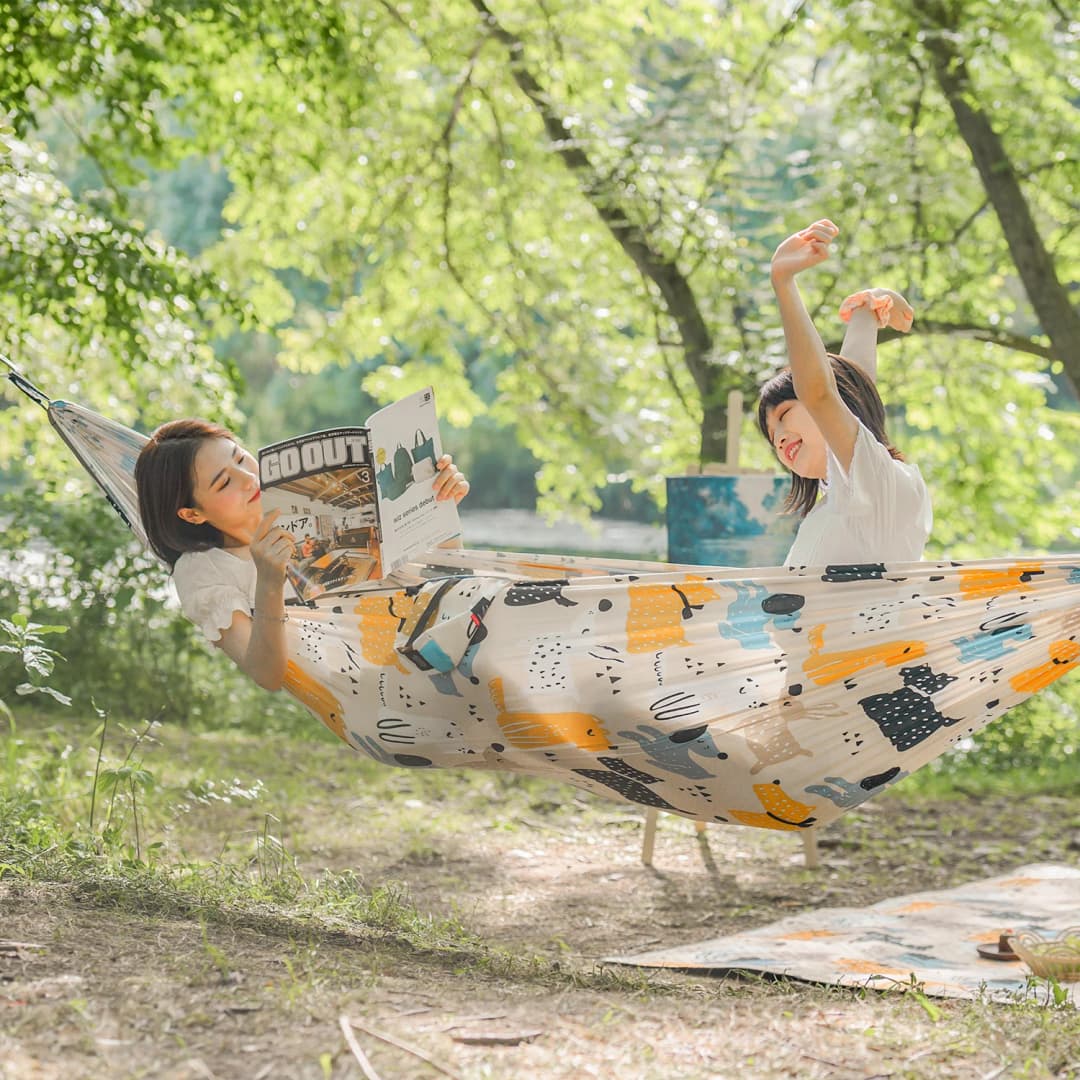 Naturehike-Parent-Child Printting Hammock Portable Single and Double Size Outdoor Camping Hiking Garden Hammock - 2