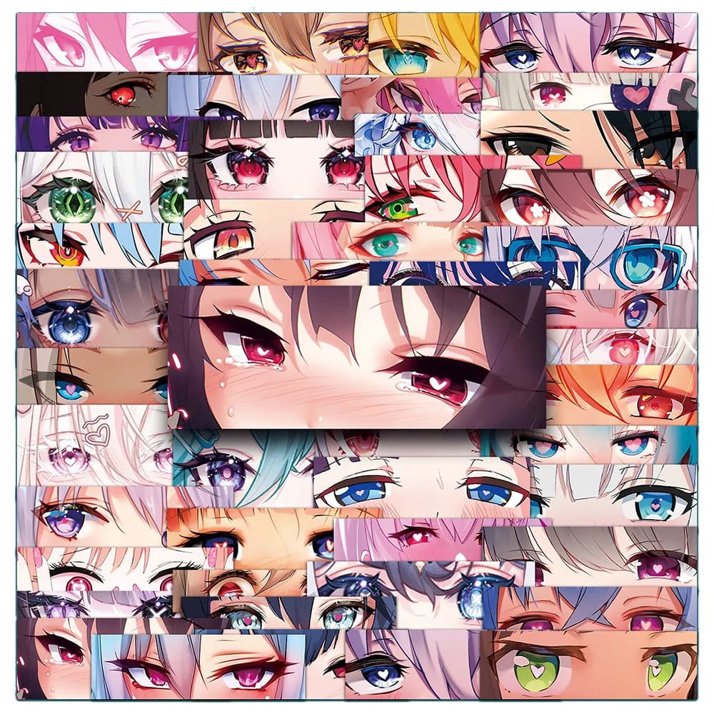 10/30/50PCS ACGN Stickers Funny Cartoon Sticker Anime Character Eye Decals DIY Luggage Laptop Car Bike Skateboard Kids Toy - 3