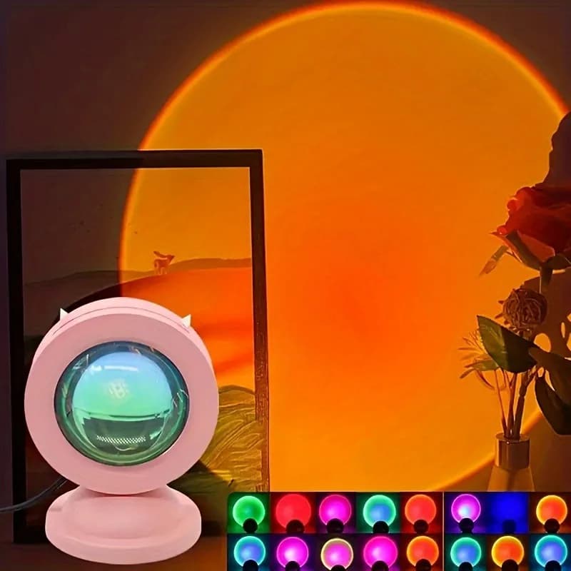 Sunset Light Projection LED Light with Remote Control, 16 Colors Night Light, RGB Lighted Sunrise Lights - 2