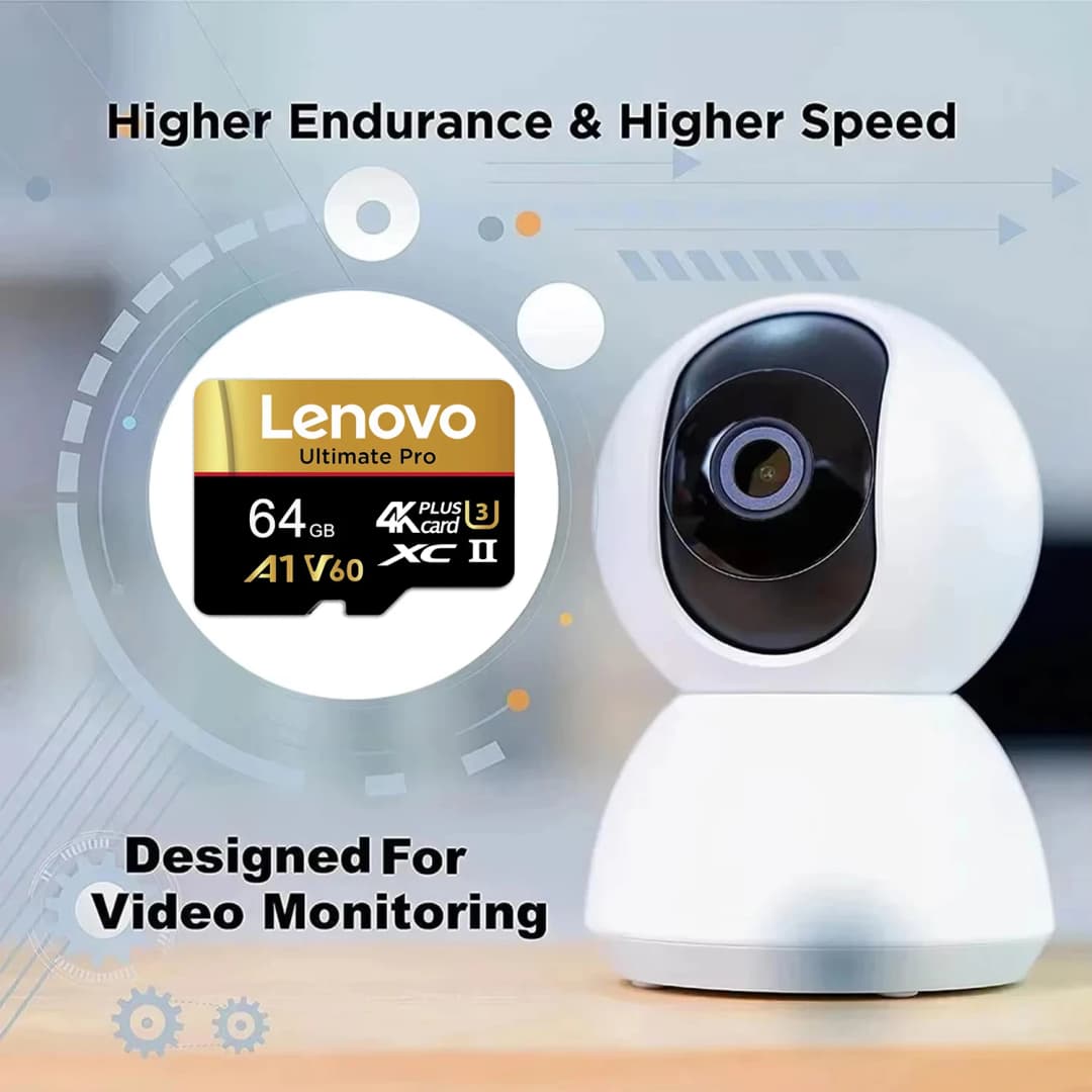 بطاقات ذاكرة Lenovo فائقة الوضوح سعة 512 جيجابايت وبطاقات Micro TF SD سعة 128 جيجابايت و64 جيجابايت مع تصحيح الأخطاء U1 لـ GoPro/الكمبيوتر اللوحي/المراقبة - 2