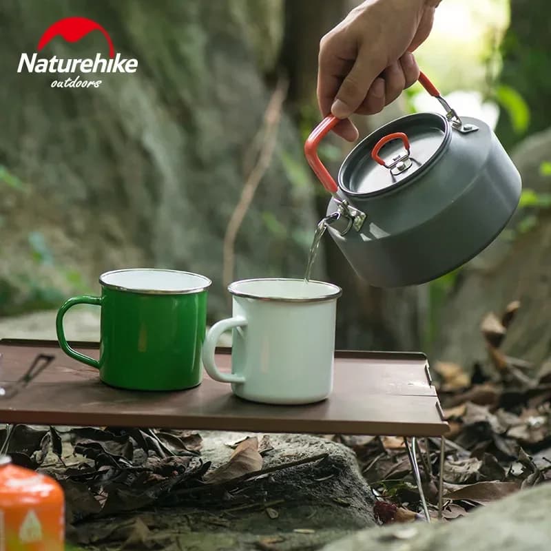 Naturehike 1.1L / 1.45L Aluminum Kettle Teapot Lightweight Outdoor Coffee Pot Camping Hiking Backpacking Kettle Travel Tableware - 4
