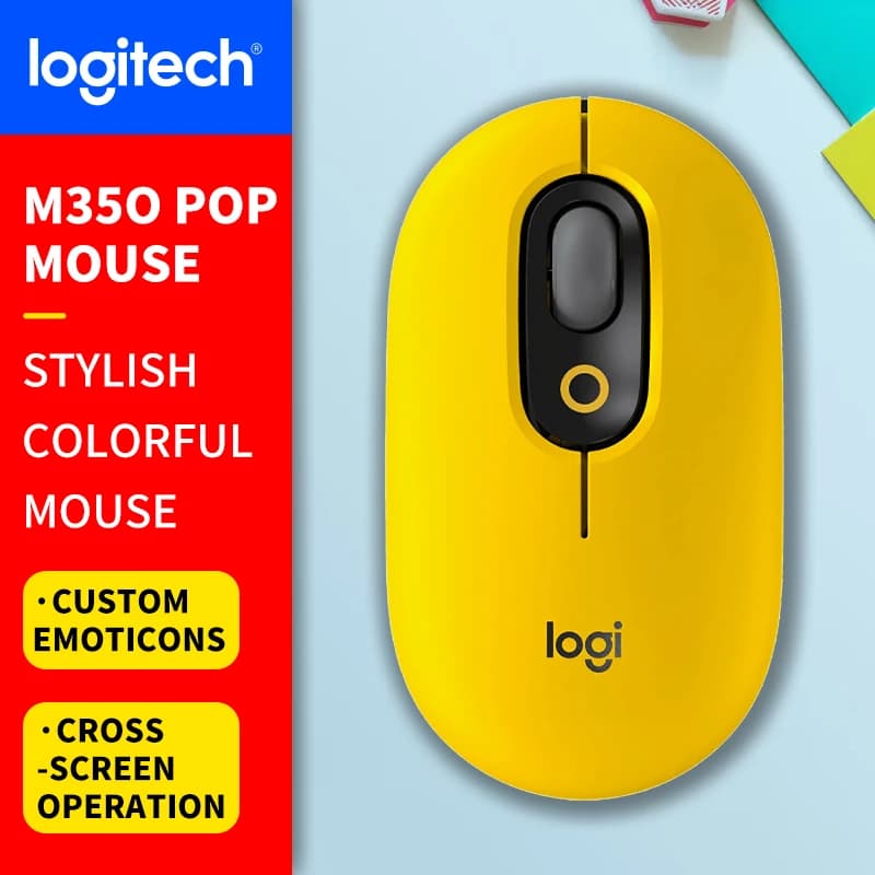 ماوس مكتبي لاسلكي وسلكي من Logitech (M) Series، هادئ ومحمول، مناسب للأعمال والمنزل M650 M350 M350P M185 - 4