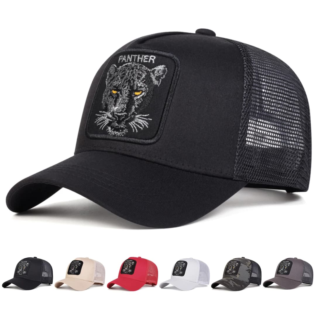 Unisex PANTHER Embroidery Baseball Net Caps Spring and Summer Outdoor Adjustable Casual Hats Sunscreen Hat Sports Cap